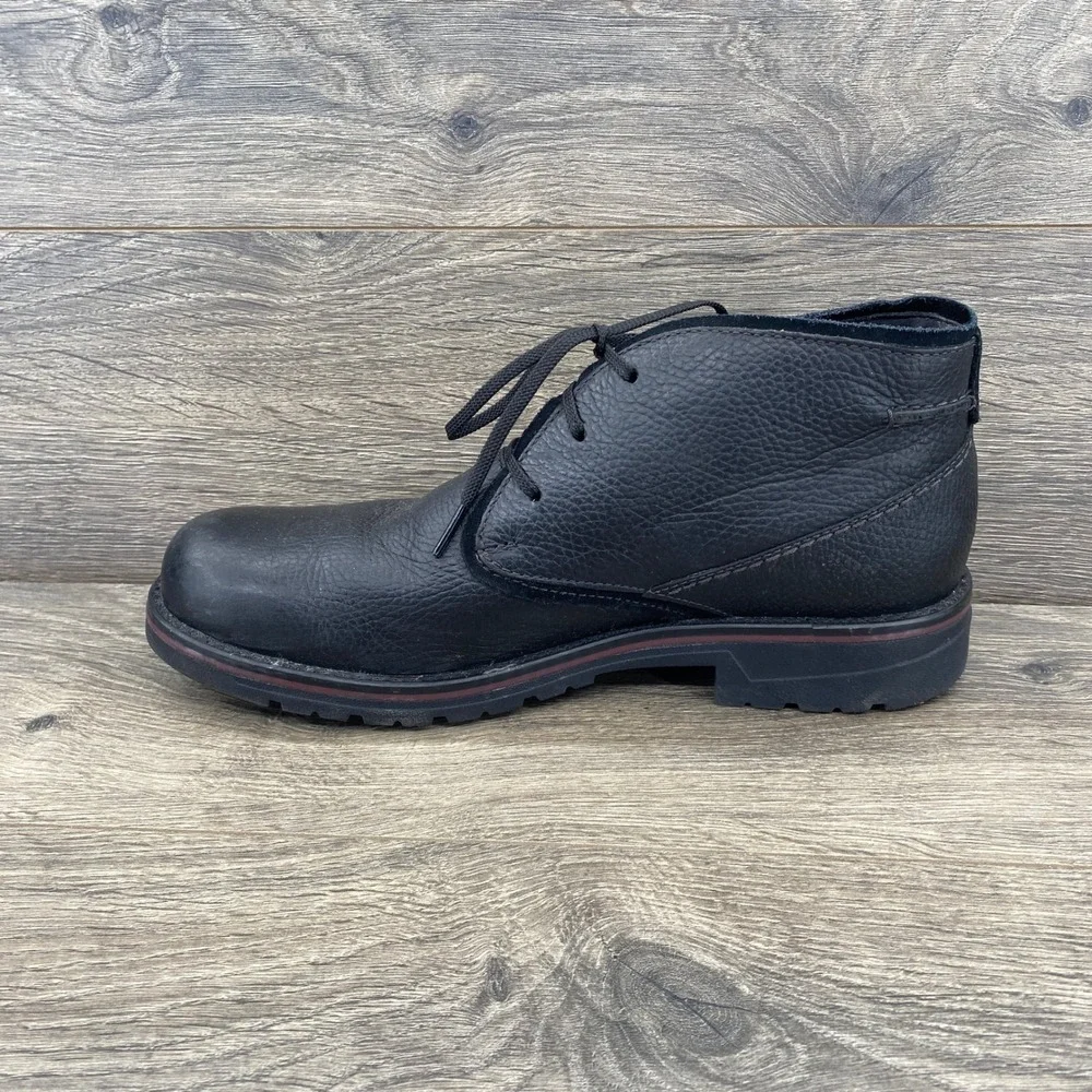 Clarks Chukka Boots Mens 9.5 Black Waterproof Leather Lace Up 261629447085